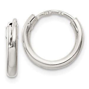 2mm, Sterling Silver, Endless Hoop Earrings - 12mm (7/16 Inch)